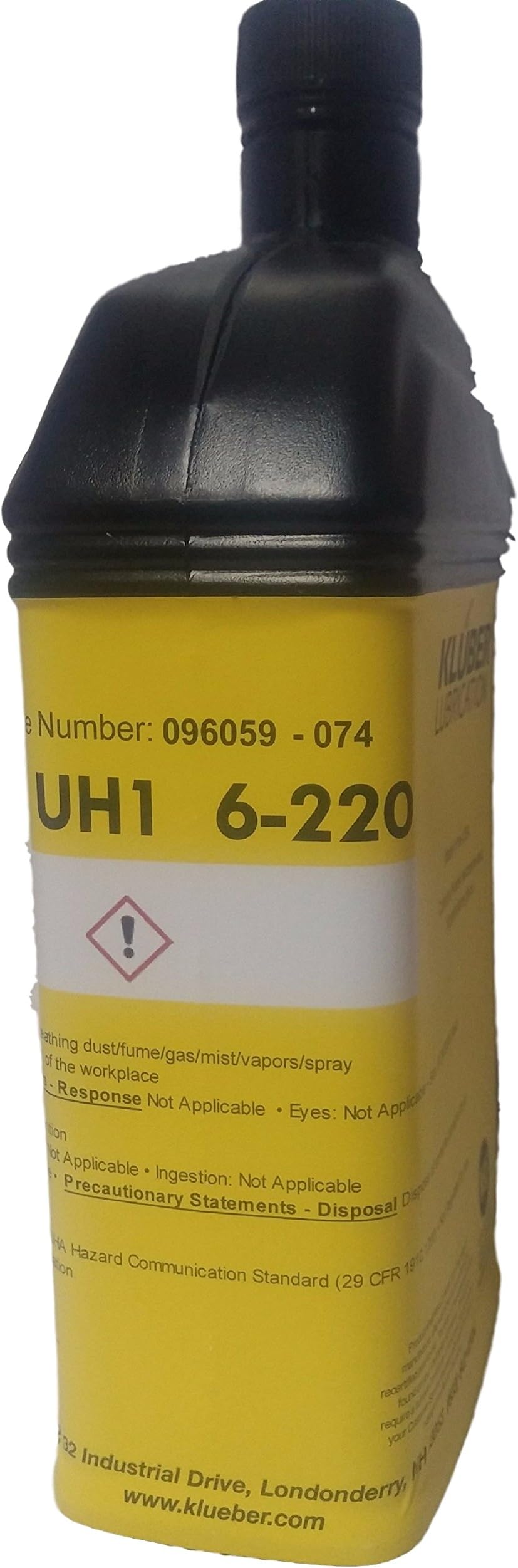 Kluber Lubrication Klubersynth UH1 6-220 Synthetic High Temperature Gear Oil for Loaded Spur& Bevel Gears-Rolling & Plain Bearings-Worm Gears-Lifting-Drive-Transport Chains 1 Liter Bottle