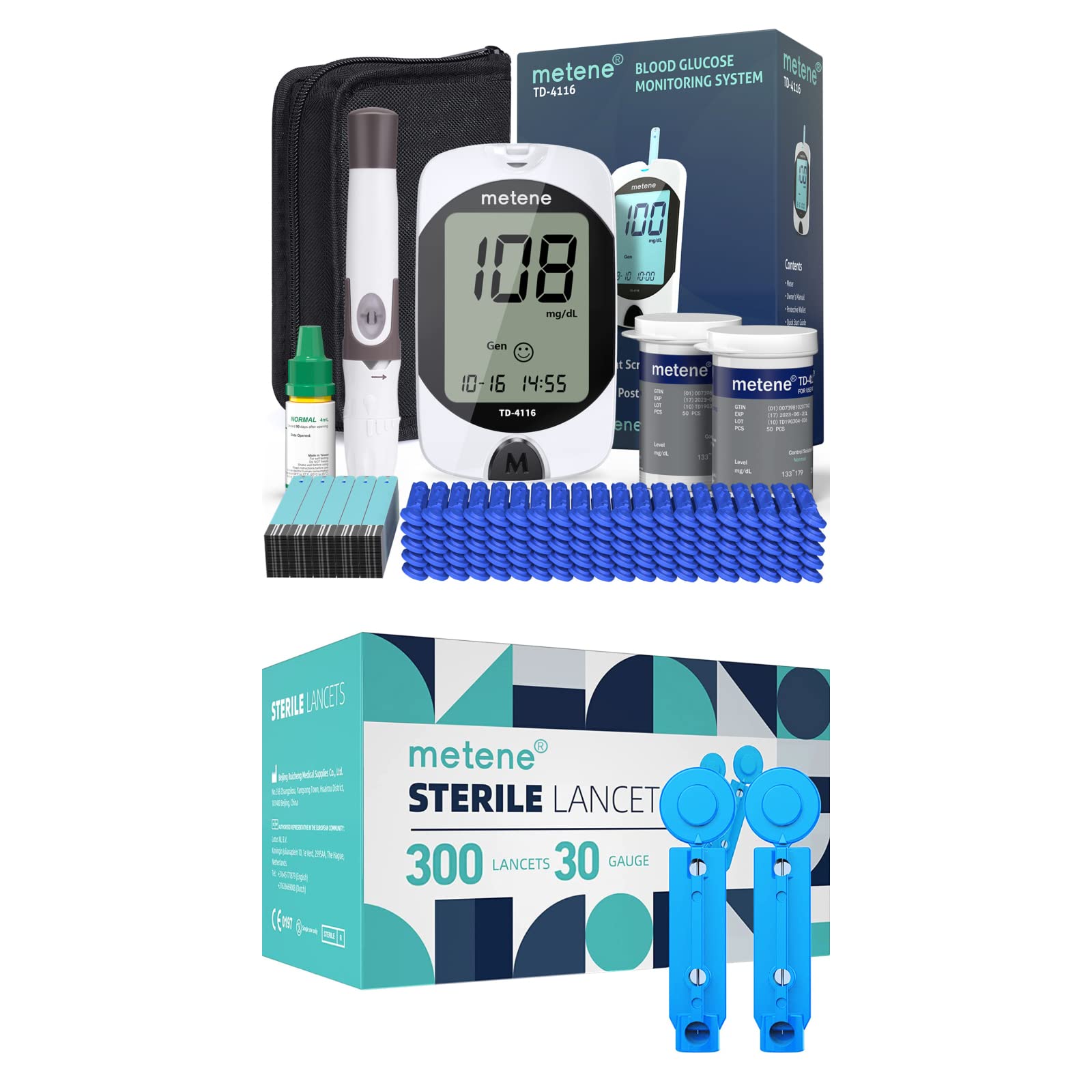 Buy Metene TD4116 Blood Glucose Monitor Kit, 100 Count Test