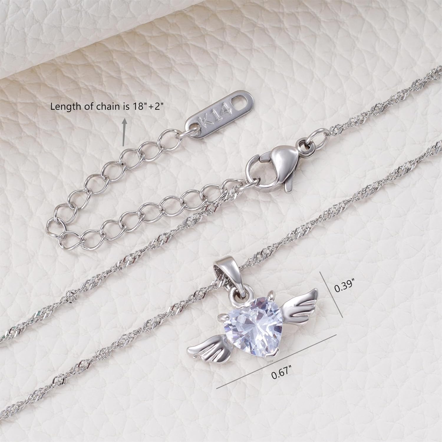 MIXJOY Baby Angel Wings Heart Necklace for Mom, Mommy of an Angel Remembrance Gift - Image 6