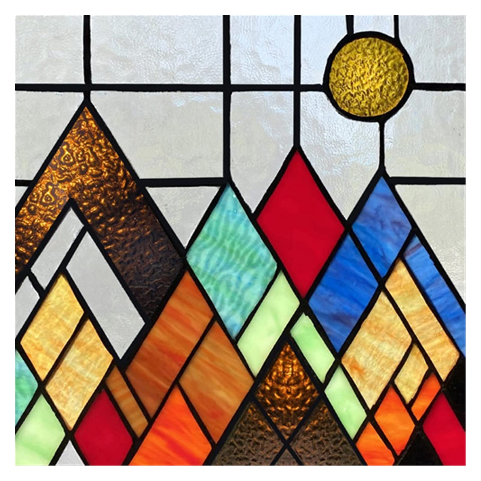 ZOLULA Window Film Window Film Frosted Stained Glass Films,Customized Art Deco Design Static Cling Sticker,Home Decor Foil Window Treatment (Color : 26, Size : 58X58cm) — image 1
