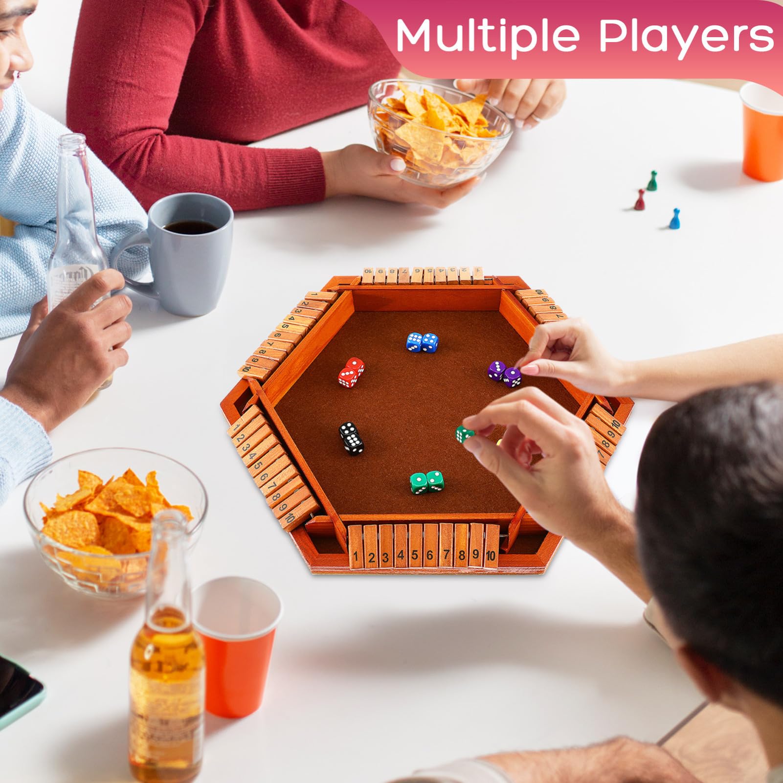 Juego de Mesa de Madera Dados y Números para Fiestas