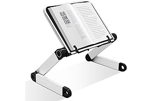 Book Stand Laptop Stand Adjustable Book Holder Tray with Page Paper Clips...