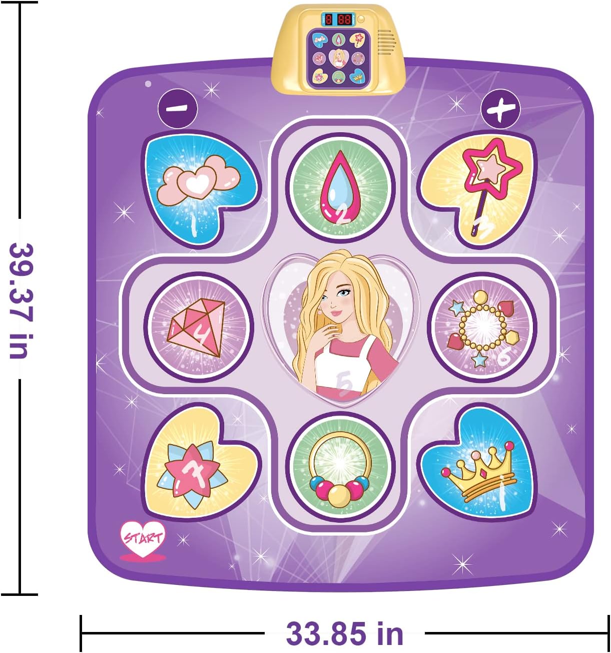 beefunni Dance Mat Toys for 3-10 Year Old Girls, 5 Game Modes Including 3 Challenge Levels, Adjustable Volume Dance Pad with LED Lights, Christmas Birthday Gifts for 3 4 5 6 7 8 9+ Year Old Girls : Toys & Games