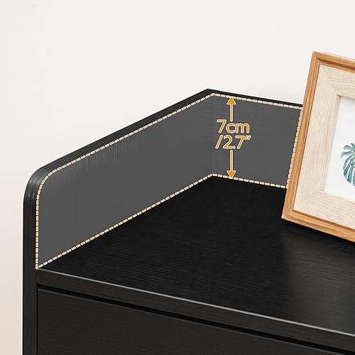 Miniatura 6 de HOOBRO Mesita de noche con estación de carga, mesa auxiliar con cajón y estante de apertura, mesa auxiliar con puertos USB y tomas, mesita de noche