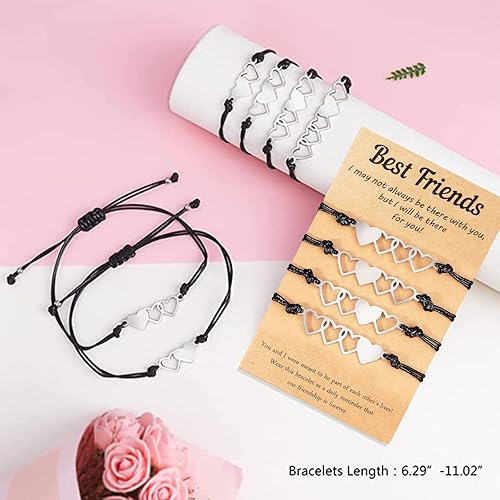 Miniatura 6 de Long tiantian 234 pulseras de amistad para mejor amiga, pulseras de amistad a juego, pulsera de corazón a distancia para 3 mejores amigas, pulseras