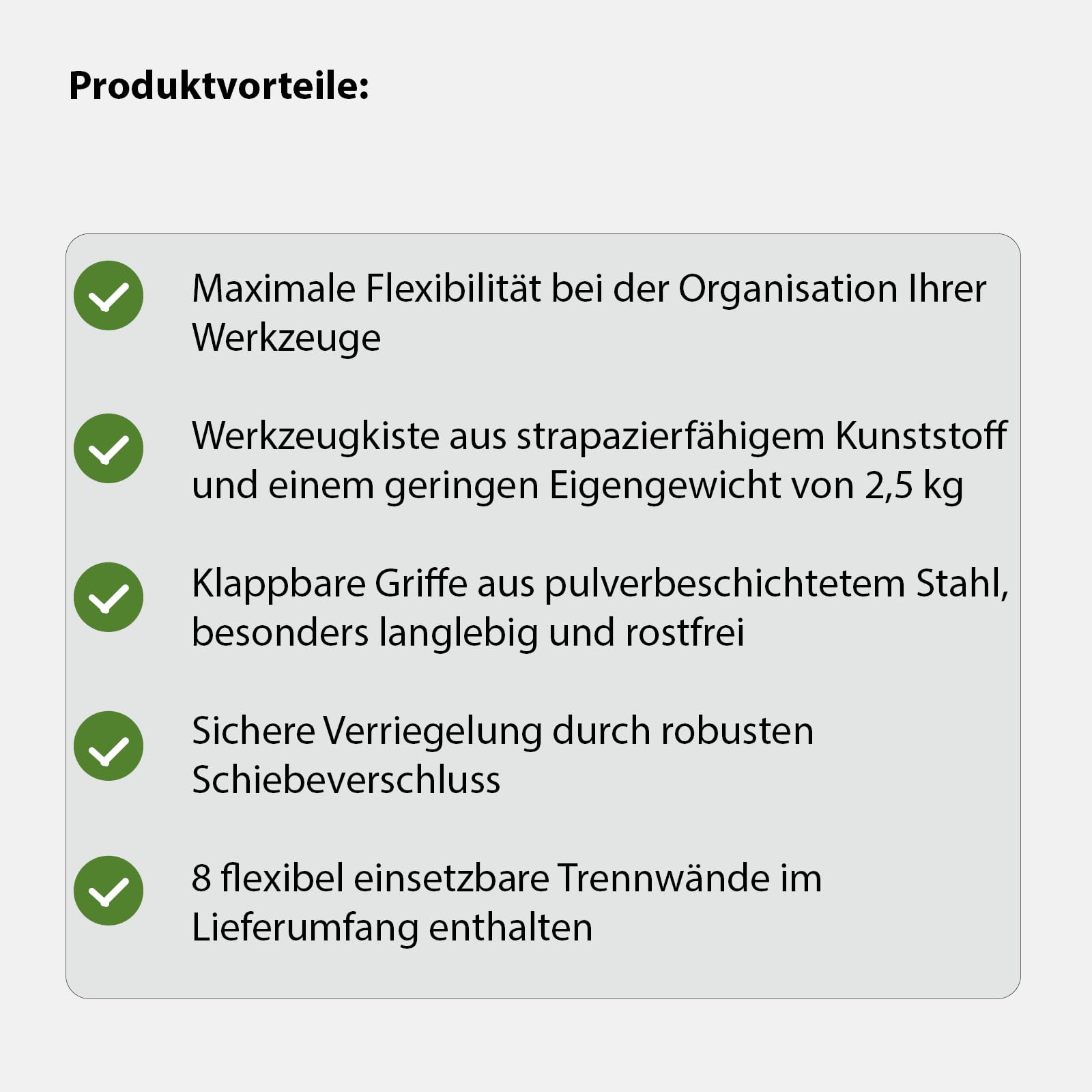 TRUTZHOLM Werkzeugkiste Werkzeugbox Werkzeugkoffer Werkzeugkasten Werkstattkiste Toolbox Organizer für Kleinteile Mehrzweckkoffer leer ca. 48x24x21 cm Aufbewahrungsbox