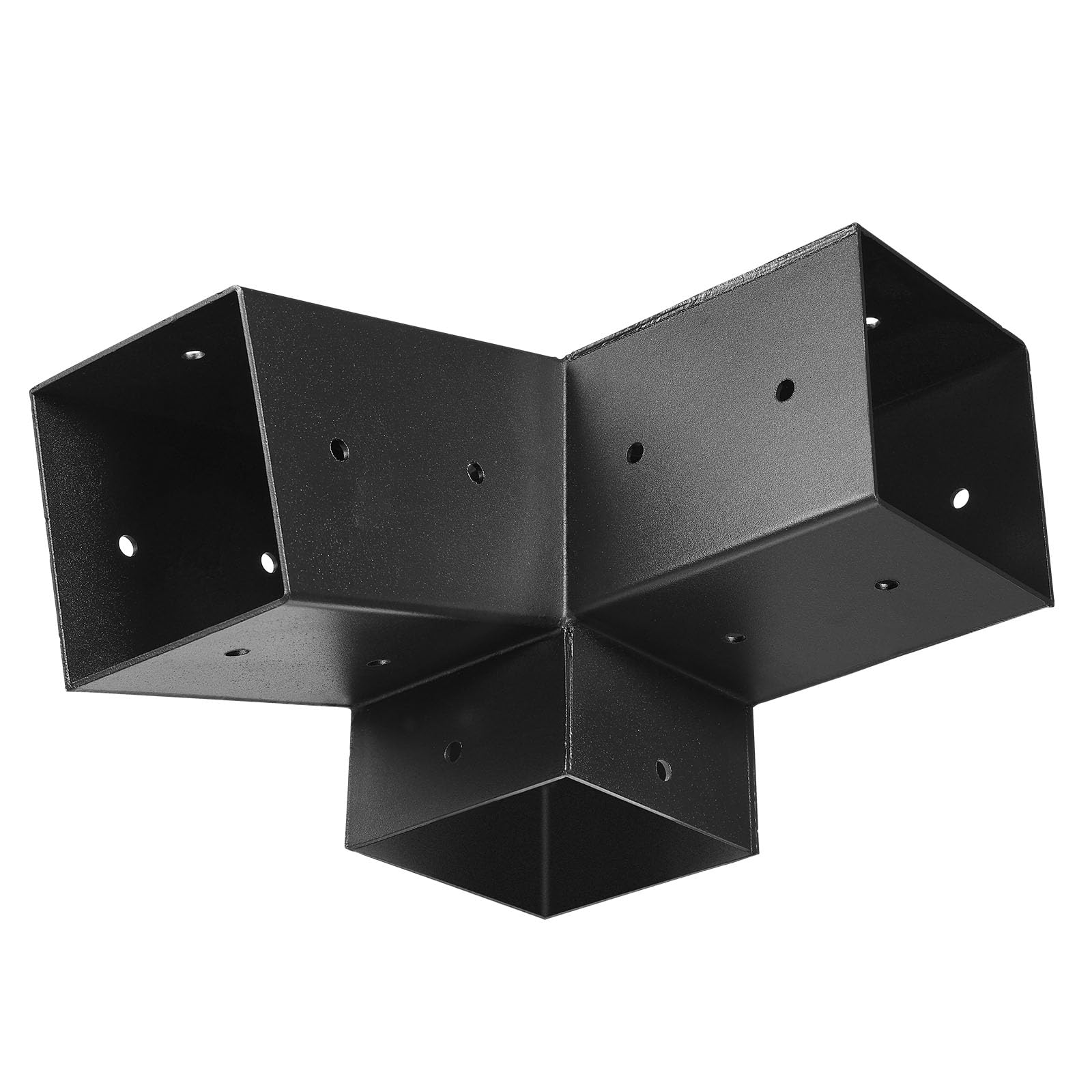 VEVOR Kit Support de Pergola, Lot de 8, Support de Poteau Bois 92x92 mm, Supports d'angle à 3 Voies, avec 4 Bases de Poteaux, pour Poutres Bois Standard à Toit Incliné, Banquet de Fête en Plein Air