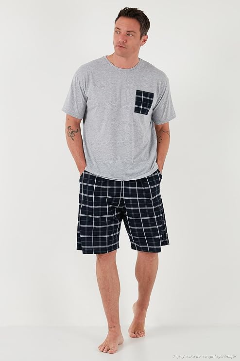 Buratti Pamuklu Regular Fit Kareli 2'li Paket Pijama Takımı Erkek PİJAMA TAKIMI 657200120S2
