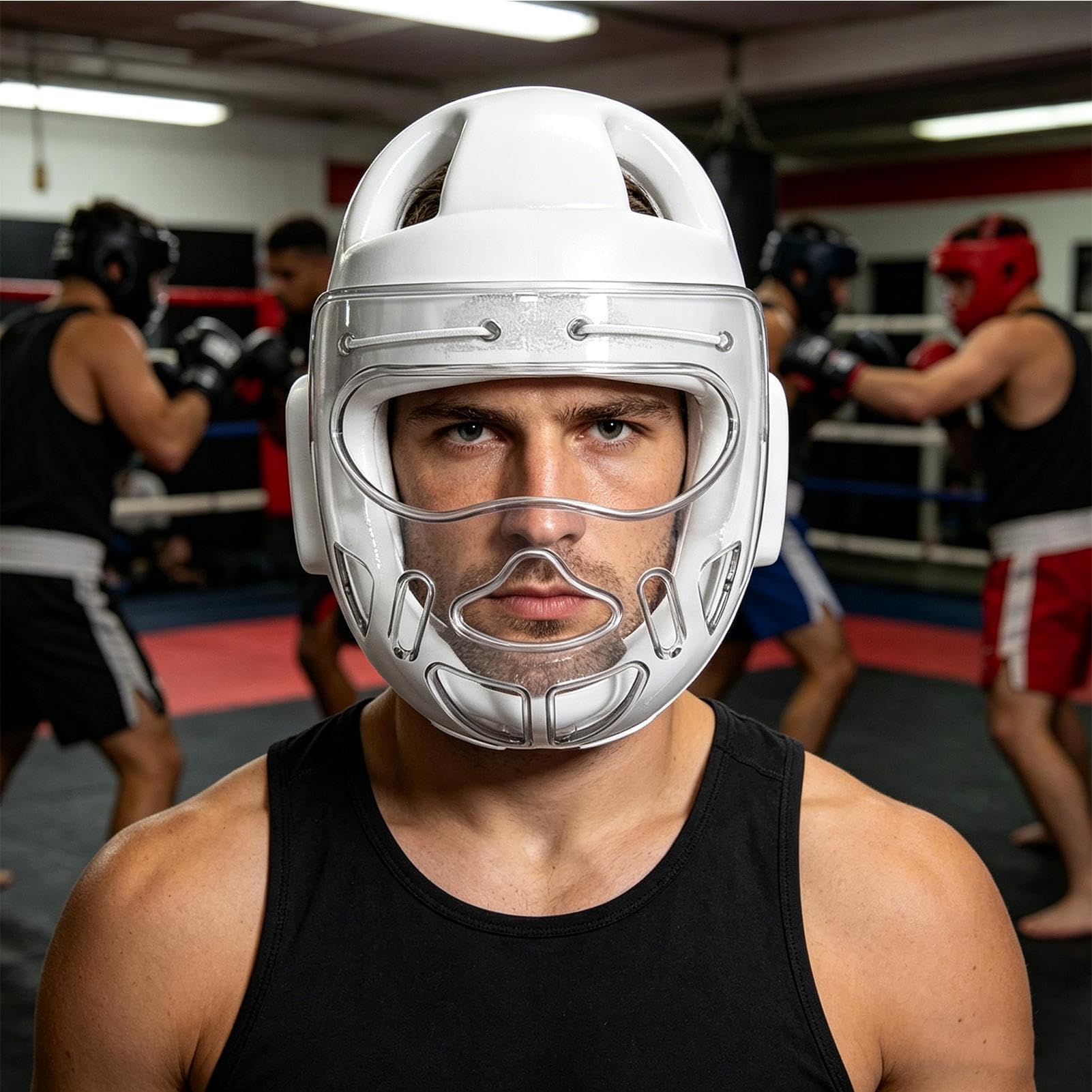Sparring - Copricapo integrale per sparring | Copricapo per allenamento di boxe, per adulti, bambini, principianti, karate, kickboxing, competizione, torneo, palestra