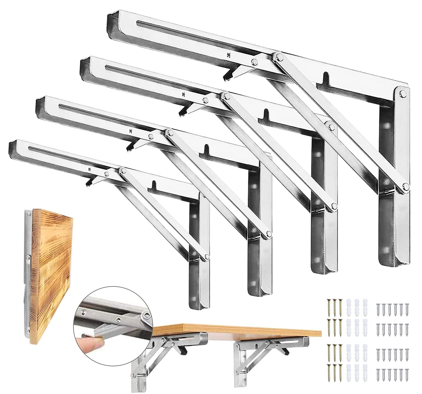 Buy 14''Folding Shelf Brackets Heavy Duty Max Load 440b Stainless
