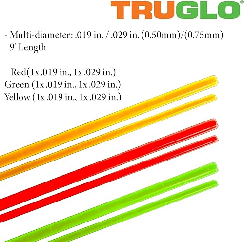 Miniatura 9 de TRUGLO Fibra óptica de repuesto de alta visibilidad para miras de armas de fuego y tiro con arco, disponible en una variedad de colores y tamaños