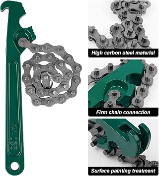 9 Zoll Ketten Ölfilterschlüssel Verstellbar Geeignet für Autowartung Mechanische Demontage und Installation