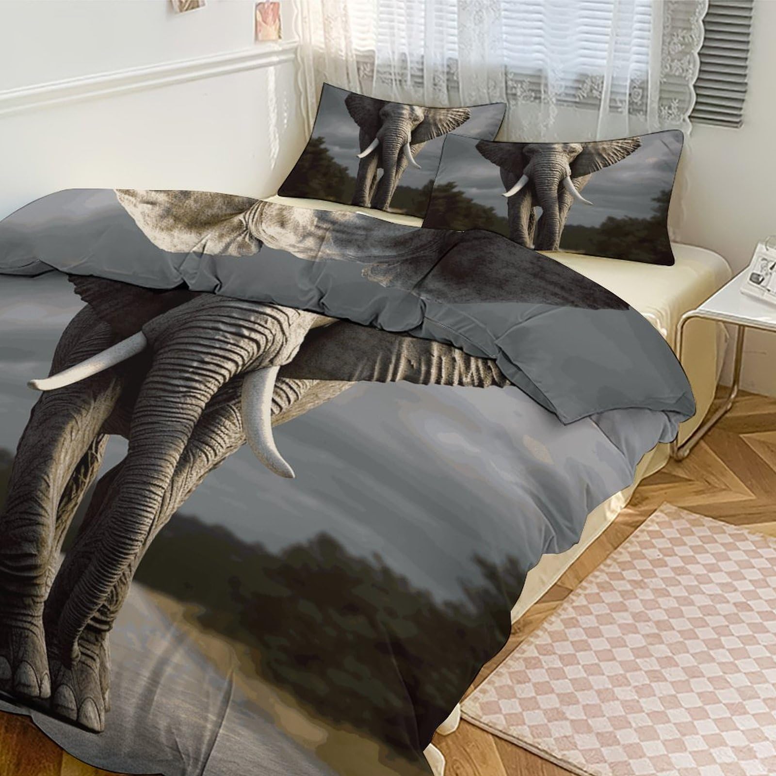 Couette pour grand lit 3D contre le froid parure de lit épaisse 3 pièces