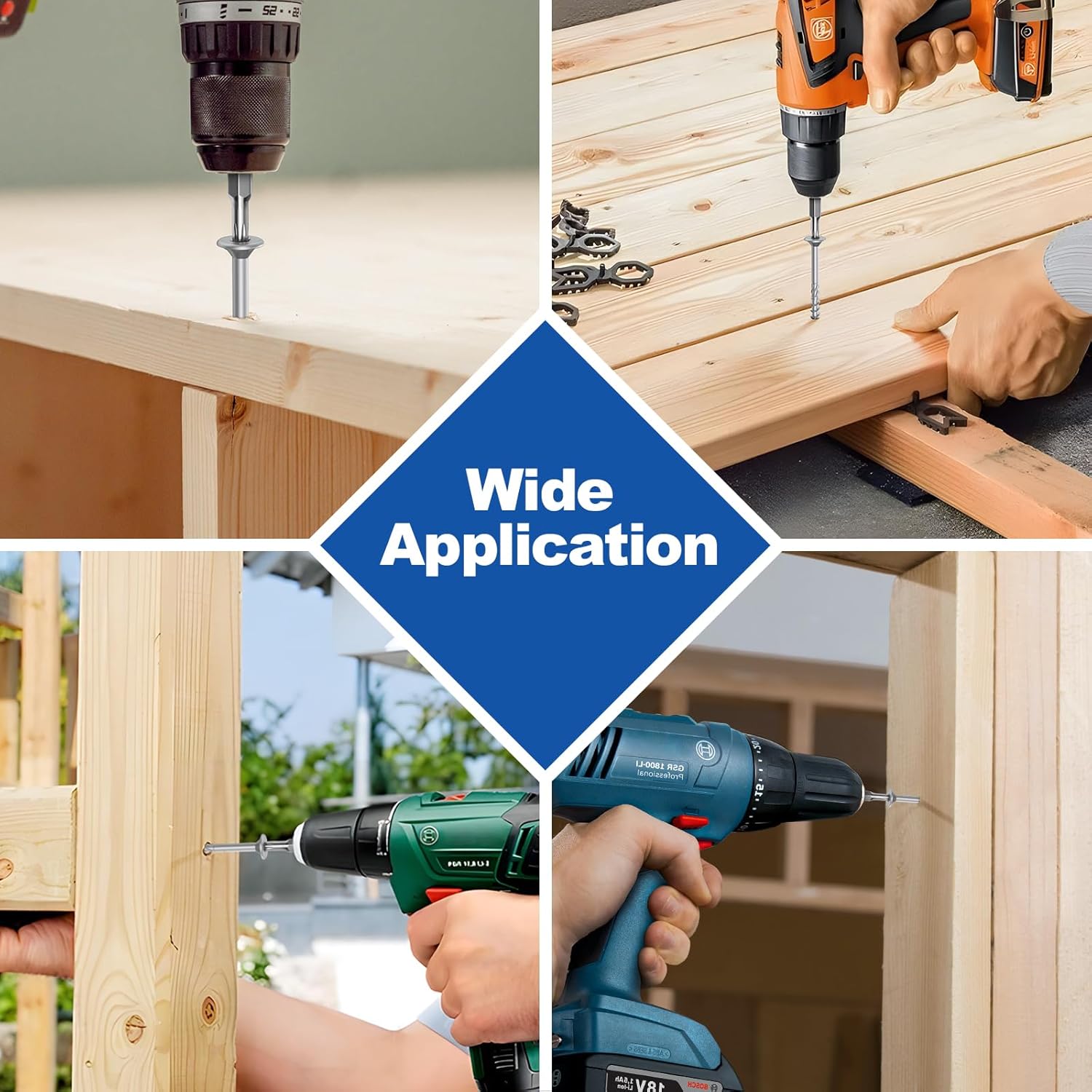 Deck Screws 3 Inch Wood Screws 500 Pcs, #9 x 3 Rust Resistant Construction Torx Screws for Indoor Outdoor, 4-Layer Coating, T25 Star Bit Included, Silver