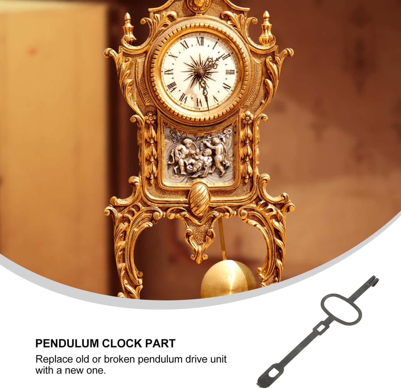 PRETYZOOM Vintage Clock Pendulum Replacement 4.92 x 1.37 x 0.27 in Mechanical Shaft – Precision Timekeeping for Antique Grandfather Clock Repair – for Home, Office, Collector Use