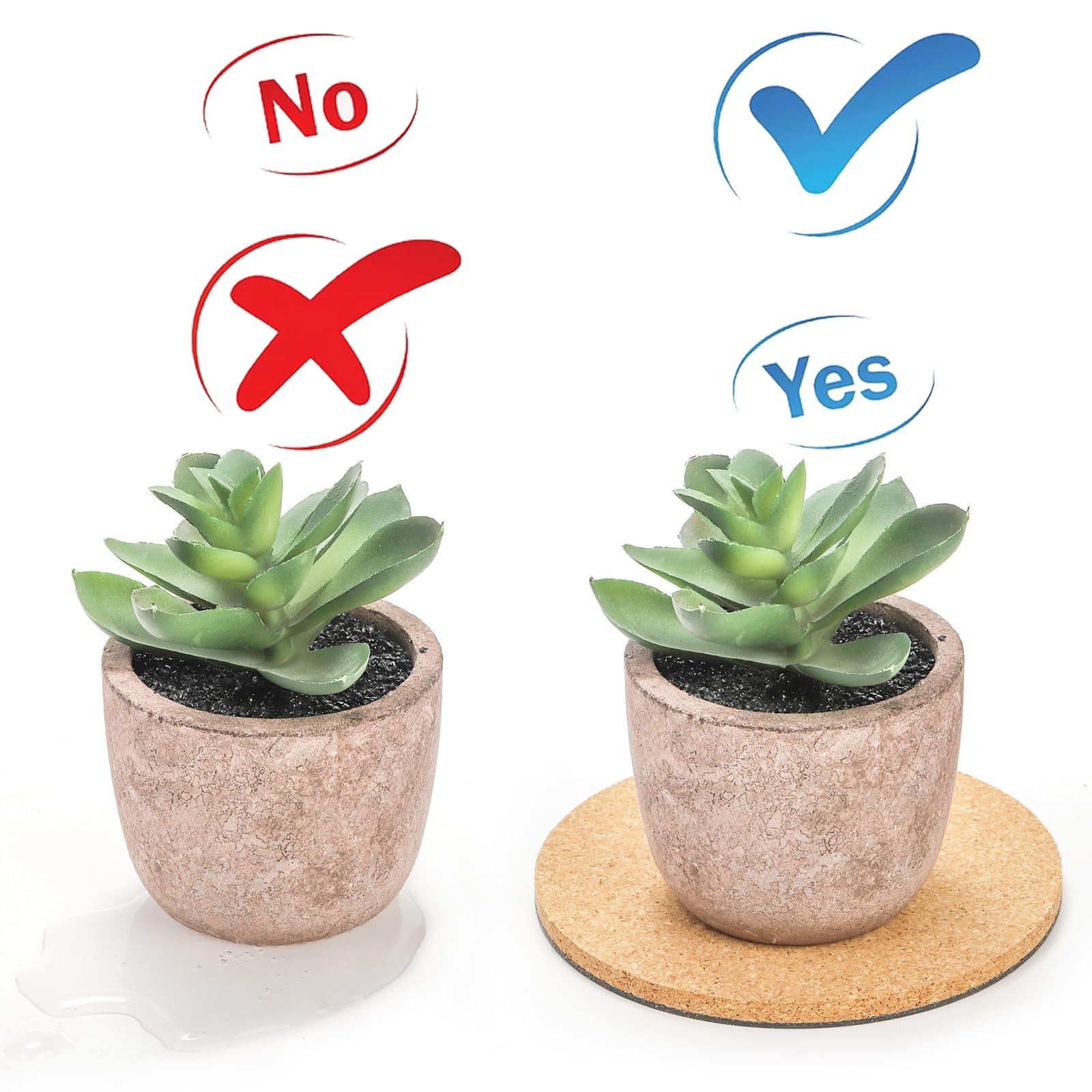 WUWEOT 18 Pack Cork Plant Coasters, 4/6/8 Inch Round Plant Mat Bulk, 0.2" Thick Soft Cork Trivet for Garden Courtyard - Image 4