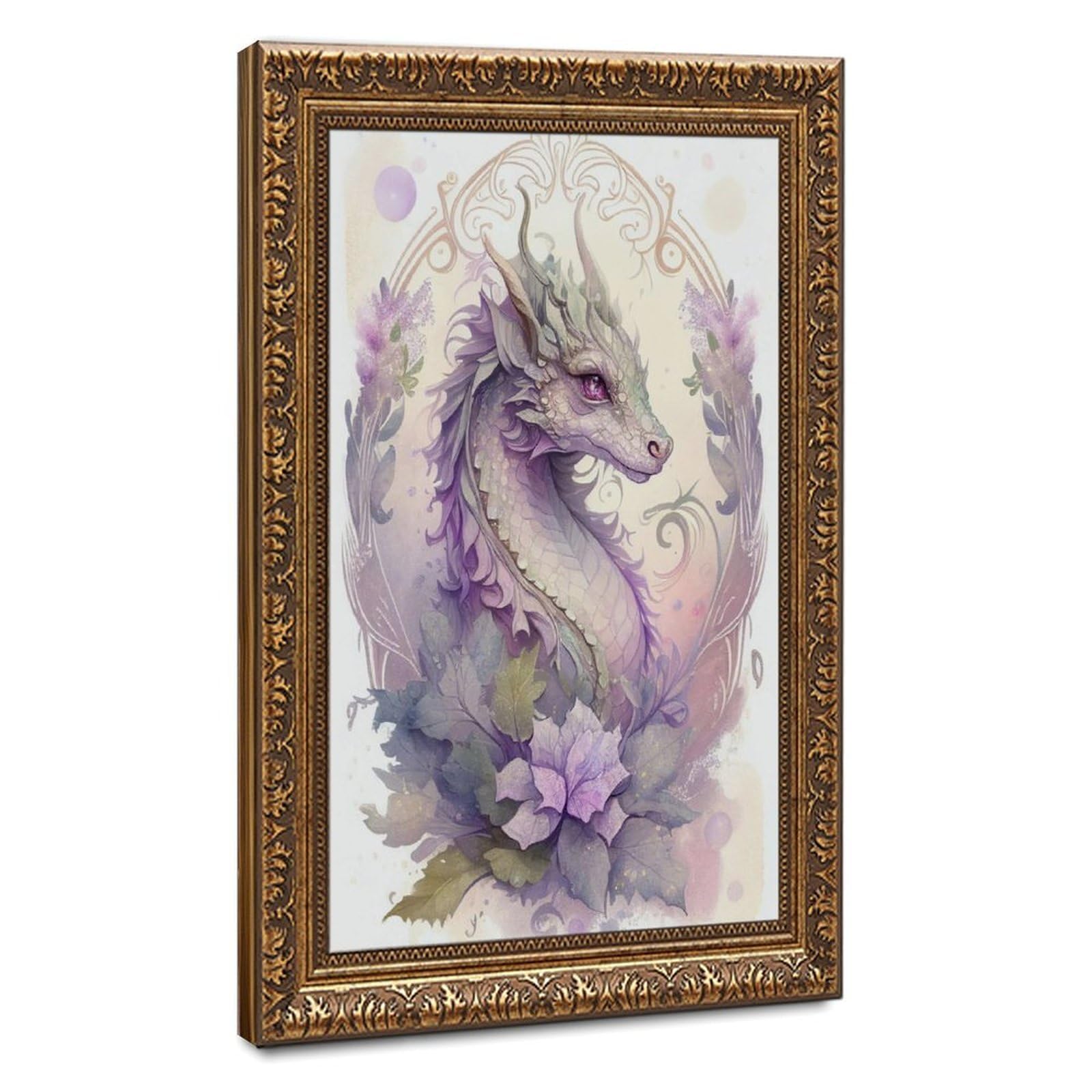 Bareronor Watercolor Dragon Poster (2) Canvas Poster Bedroom Decor Landscape Office Room Decor Gift 20" L X 30" W