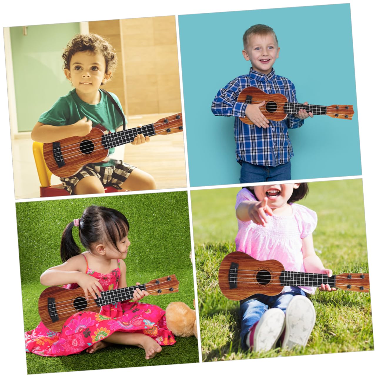 Ukelele De Juguete Infantil Diseño Realista Instrumento Musical para Niño para Mini Niño y