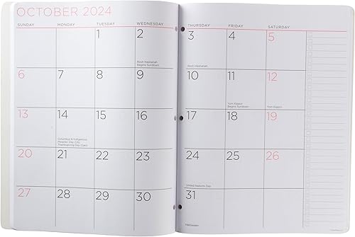 Miniatura 2 de PlanAhead Agenda mensual 2024-2025  Agenda académica de 2 años de 11 x 8 pulgadas con impresión grande  Calendario perforado de 3 agujeros para