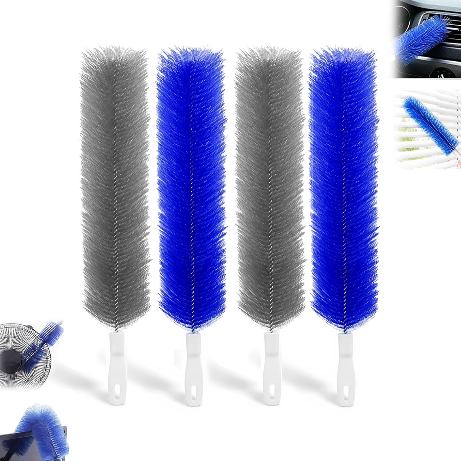 Zqmvxr 4Pcs-A Bendable Microfiber Dust Remover, Reusable Fan Cleaning Brush