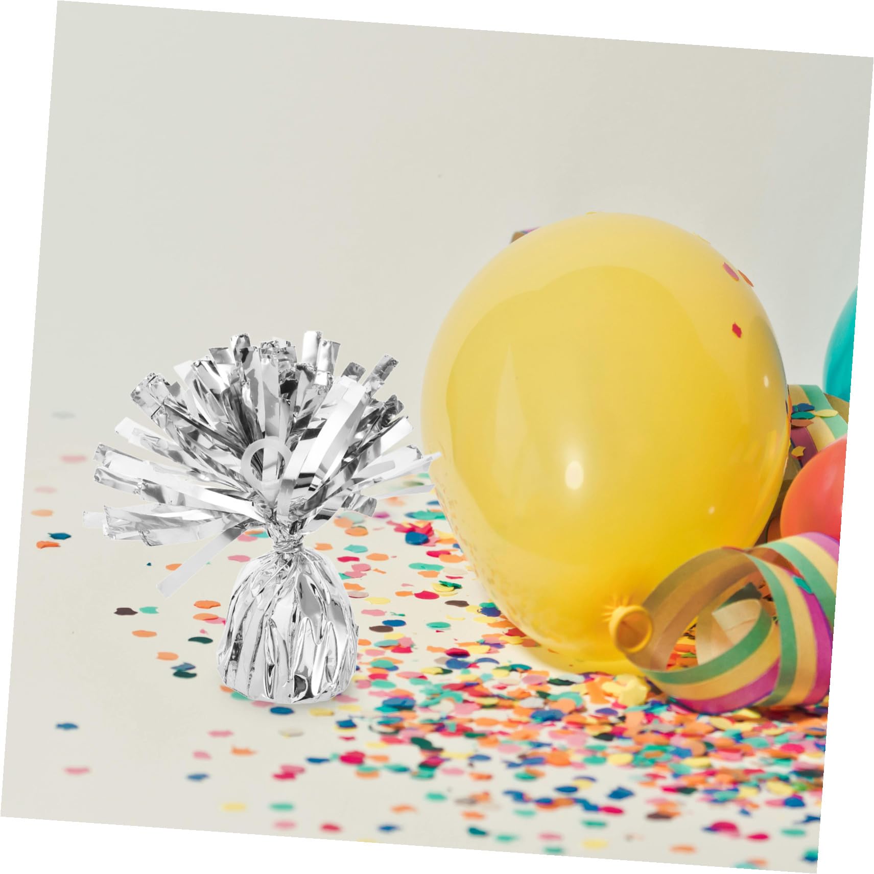 Garneck 6 Stück Schwere Ballongewichte aus Pet und Zement in Silber Elegantes Design zur Einfachen Befestigung für Hochzeits und Partydekorationen