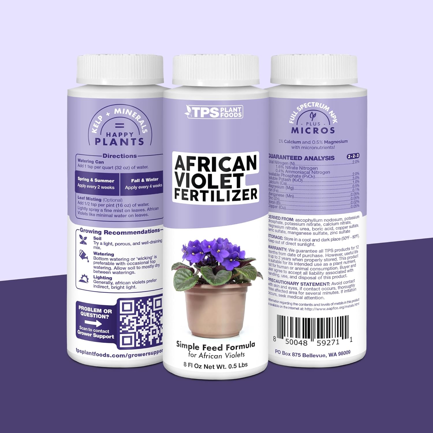 African Violet Fertilizer – Liquid Plant Food for More Blooms, Rich Green Leaves & Healthy Root Development, 1 Gallon