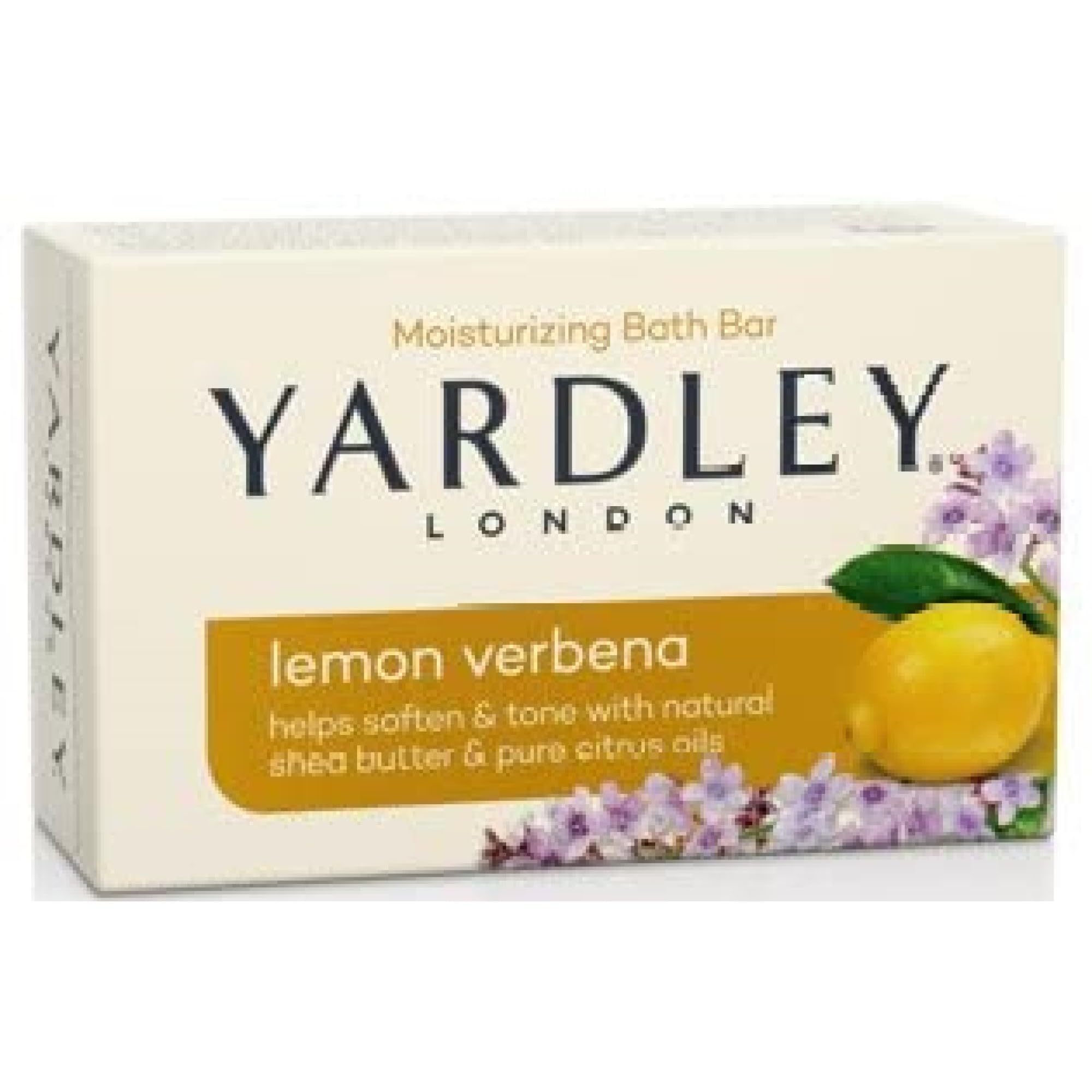 Yardley London Zitronenverbene Seife mit Sheabutter und reinem Zitrusöl, feuchtigkeitsspendend, 120 g (1 Stück)