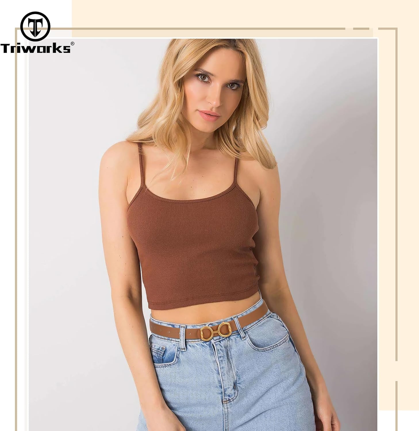 TRIWORKS Reversible Leather Belt for Women, Fashion Ladies Belt for Jeans Pants Dress Width:0.9" - Image 3