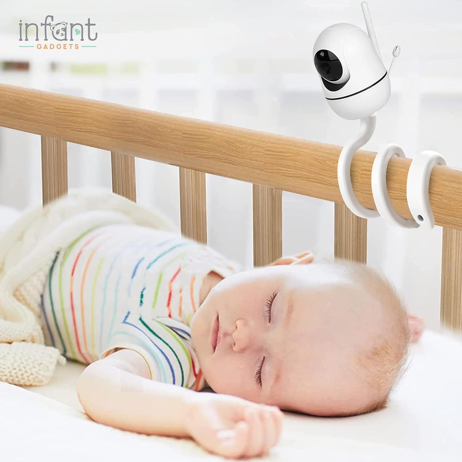 Baby Monitor Mount | Compatible with Infant Optics DXR-8 Pro, Hello Baby Monitor Mount, Nanit, Motorola, Vava, Owlet | Universal Baby Camera Holder, Flexible