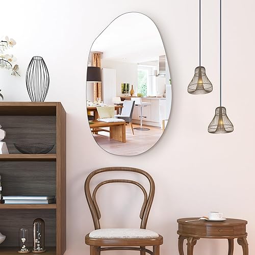 Miniatura 2 de EVENLIVE Espejo asimétrico, espejo de pared irregular, espejo de tocador único, espejo moderno, espejo orgánico fresco, espejo en forma de