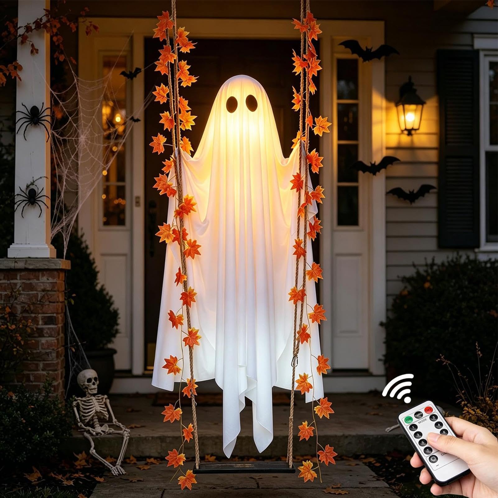 Generico Fantasma Animato da Appendere e dondolare per Halloween