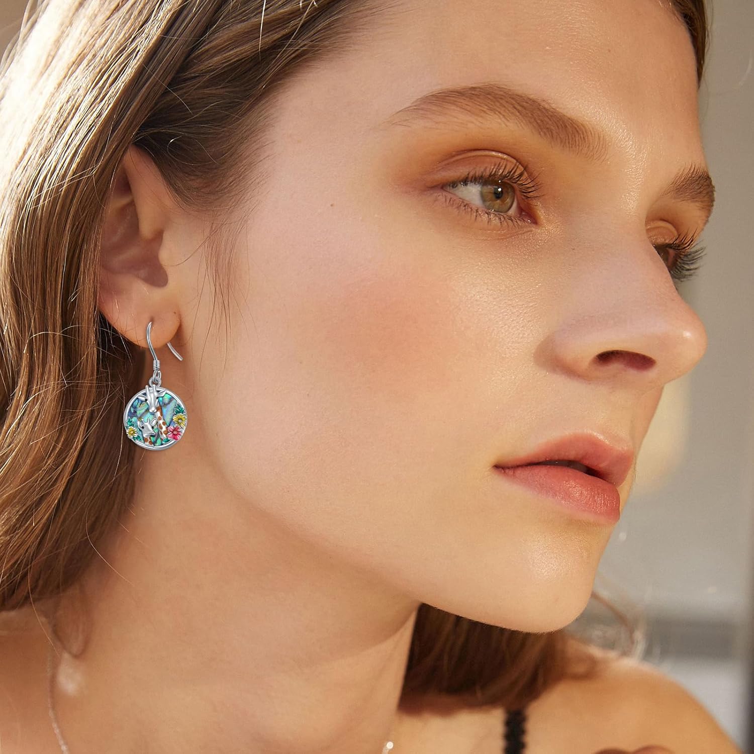 Abalone Shell Earrings for Women 925 Sterling Silver Dangle Earrings Abalone Shell Jewelry Birthday Christmas Gifts for Sister Mothday