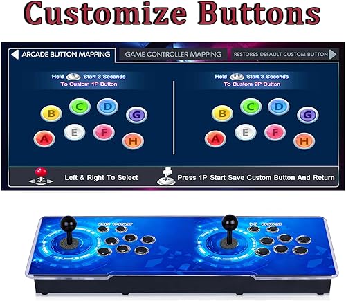 Miniatura 5 de RegiisJoy 32000 Pandora Box 78S Retro Arcade Gaming Console, 4 Player 3D Magical Modified Game, Search Save Delete Cheat Function, Favorite List,