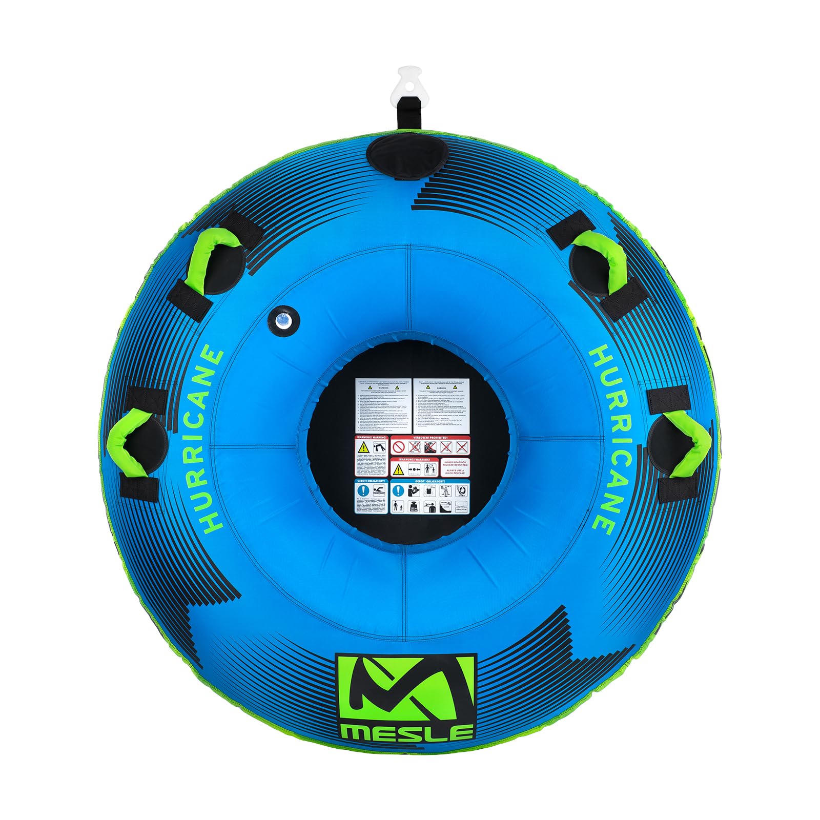 Mesle Hinchable Arrastrable Hurricane 58', Pack con Cuerda, Gran Donut Hinchable para 1-2 Personas, Flotador Arrastrable para Niños y Adultos, para Barco y Moto Acuática