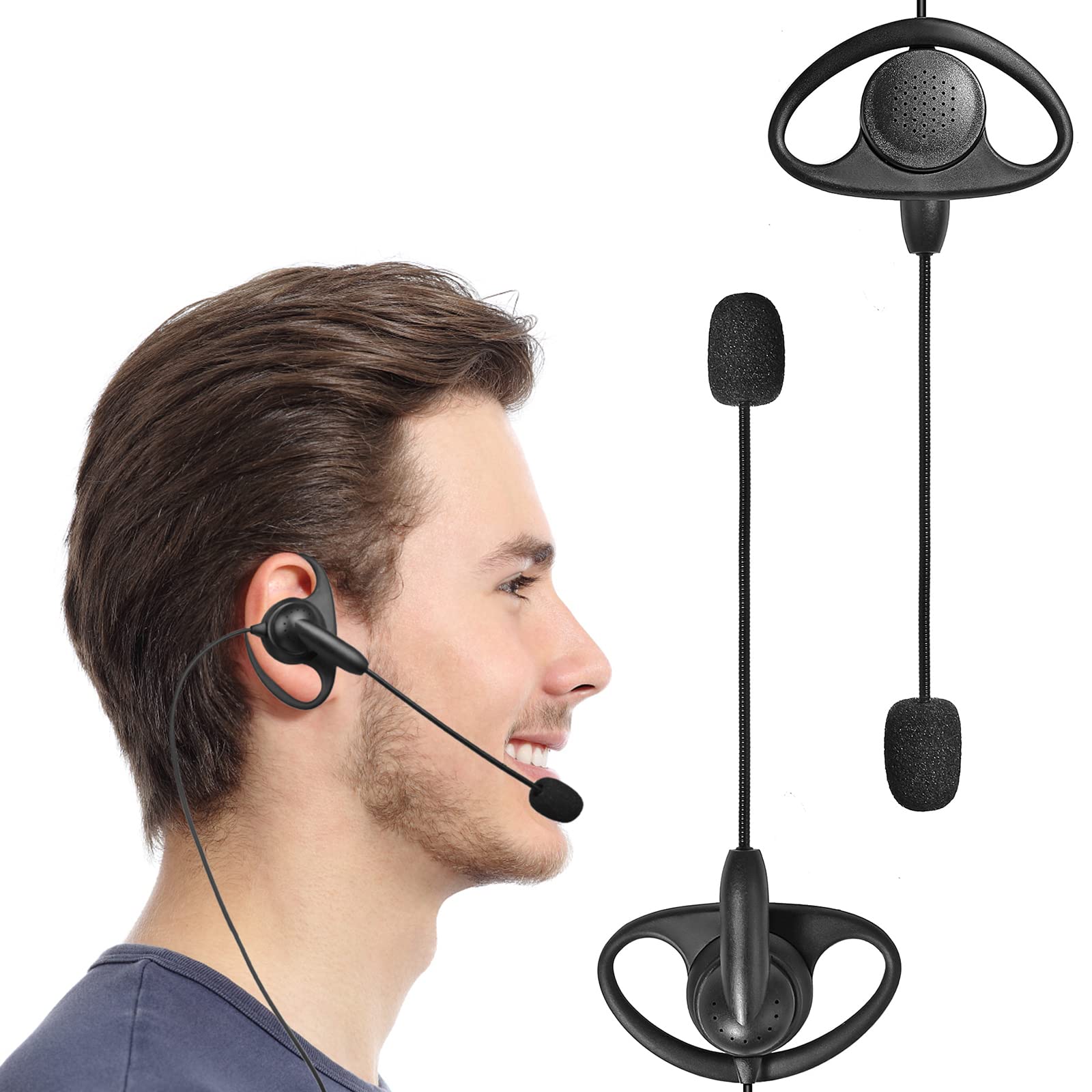 HYSHIKRA Oreillette de sécurité en Forme de G avec PTT, Casque Radio