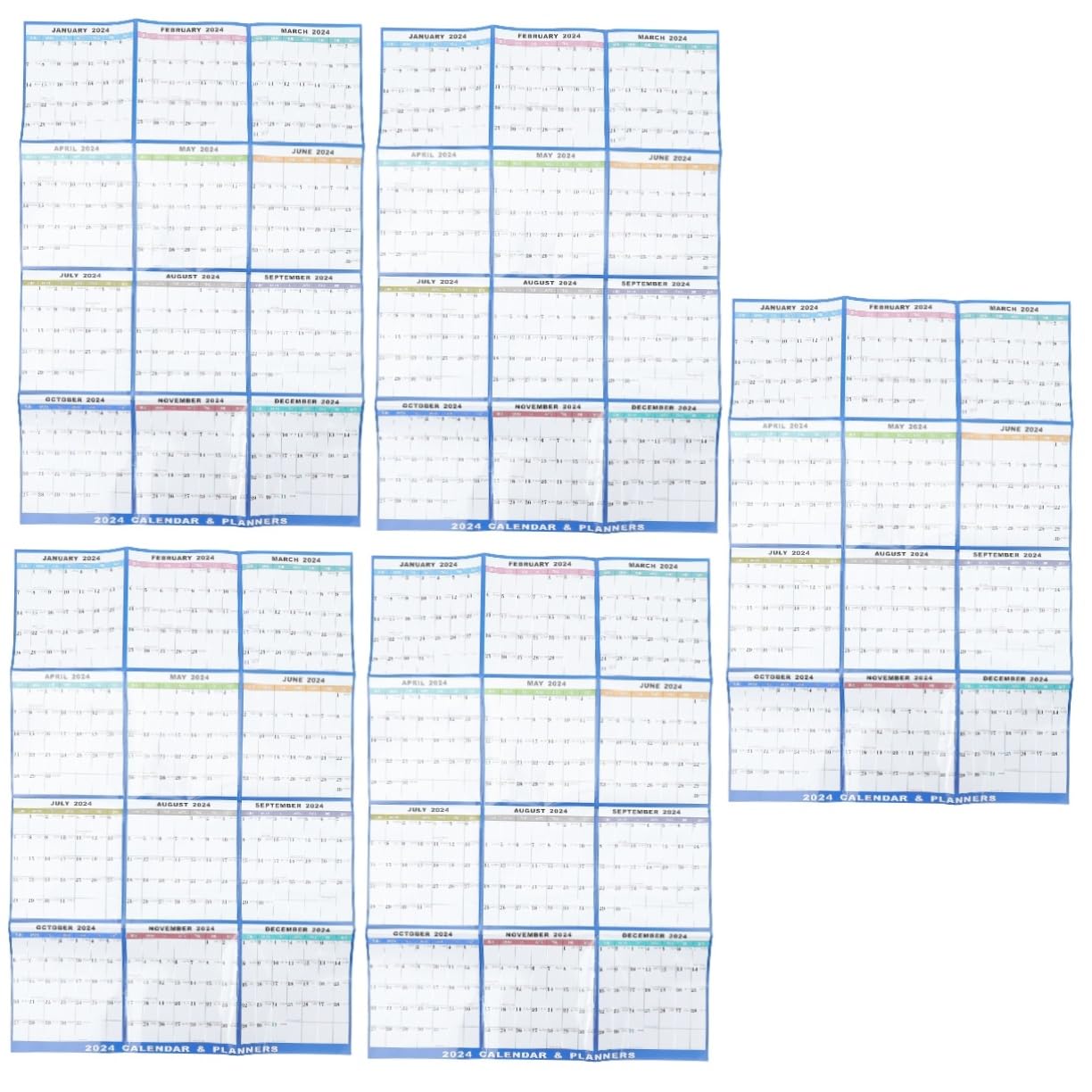 5ensembles Calendrier Mural Effaçable Calendrier Mensuel Et Élégant à Suspendre Pour Planification Maison Et Bureau