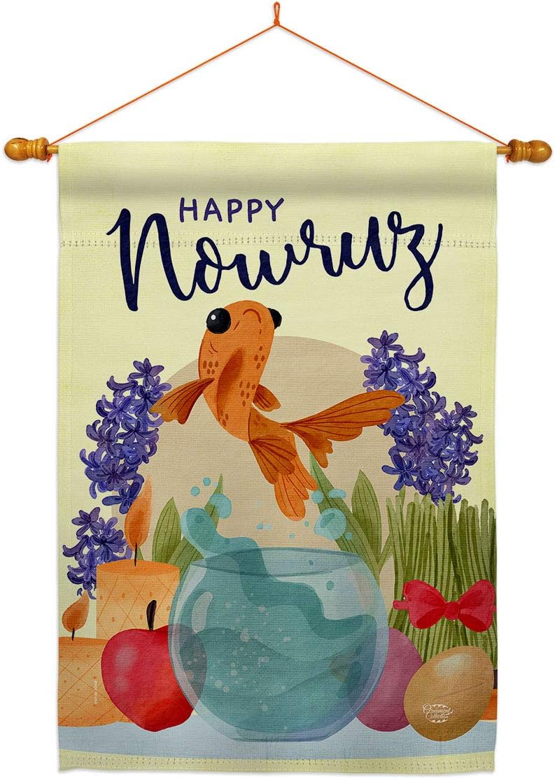 Faith Happy Nowruz House Flag Dowel Set Religious Hope Grace Peace Dove Christian Religion Easter Small Decorative Gift Yard Banner Double-Sided Made In USA 28 X 40