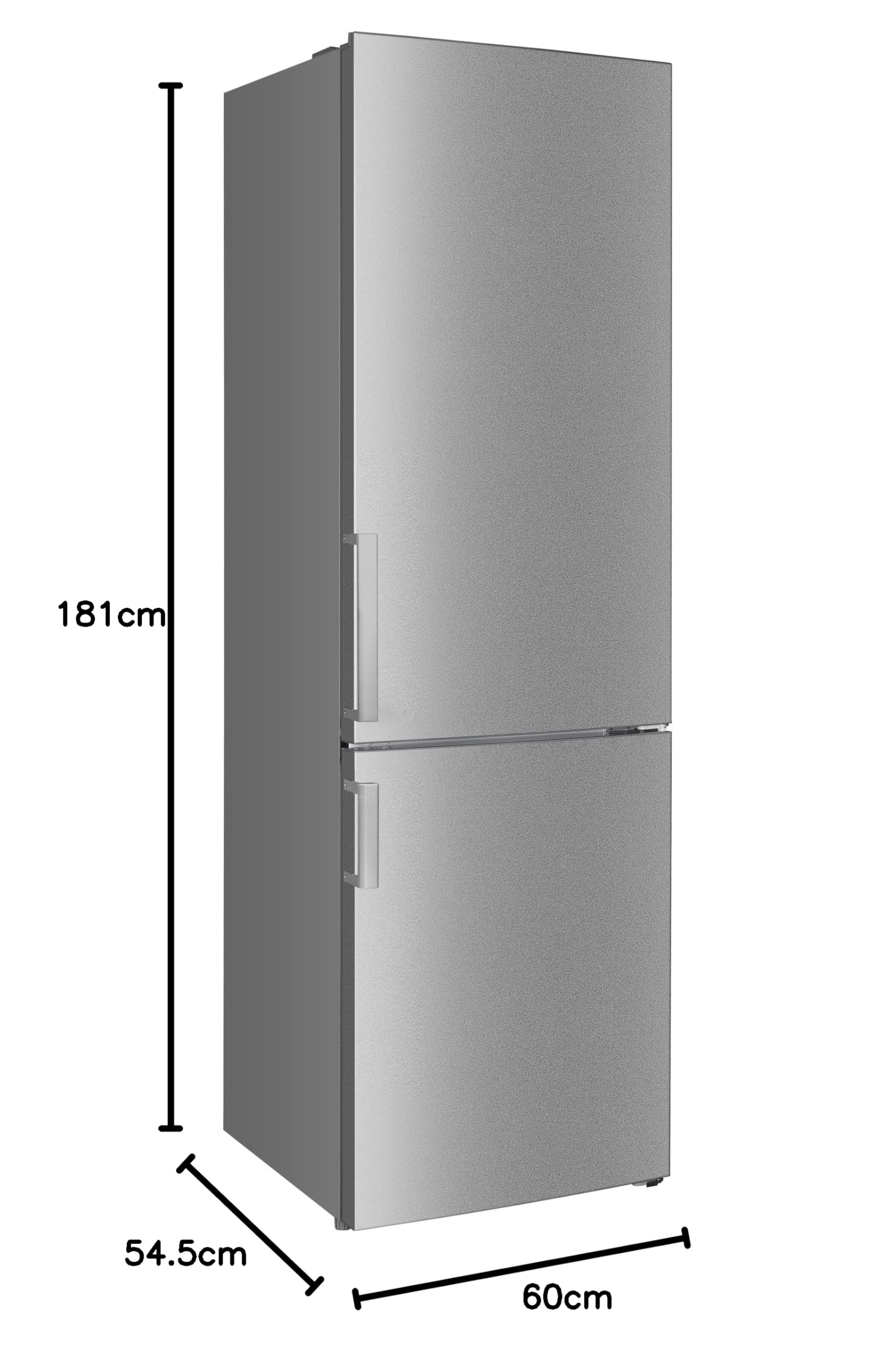 PKM BKG55HNFCIX lodówko-zamrażarka | Inox Design | 182 l chłodzenia | zamrażanie 71 l | klasa efektywności energetycznej C | oświetlenie LED | tryb szybkiego zamrażania | 141 kWh | wolnostojąca