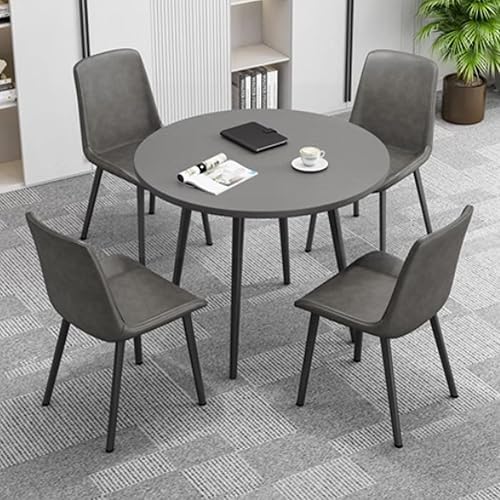 Miniatura 12 de YVYKFZD Mesa simple para oficina, recepción, mesa de club, mesa redonda de negociación, mesa de comedor de cocina de granja para 4, juego de mesa