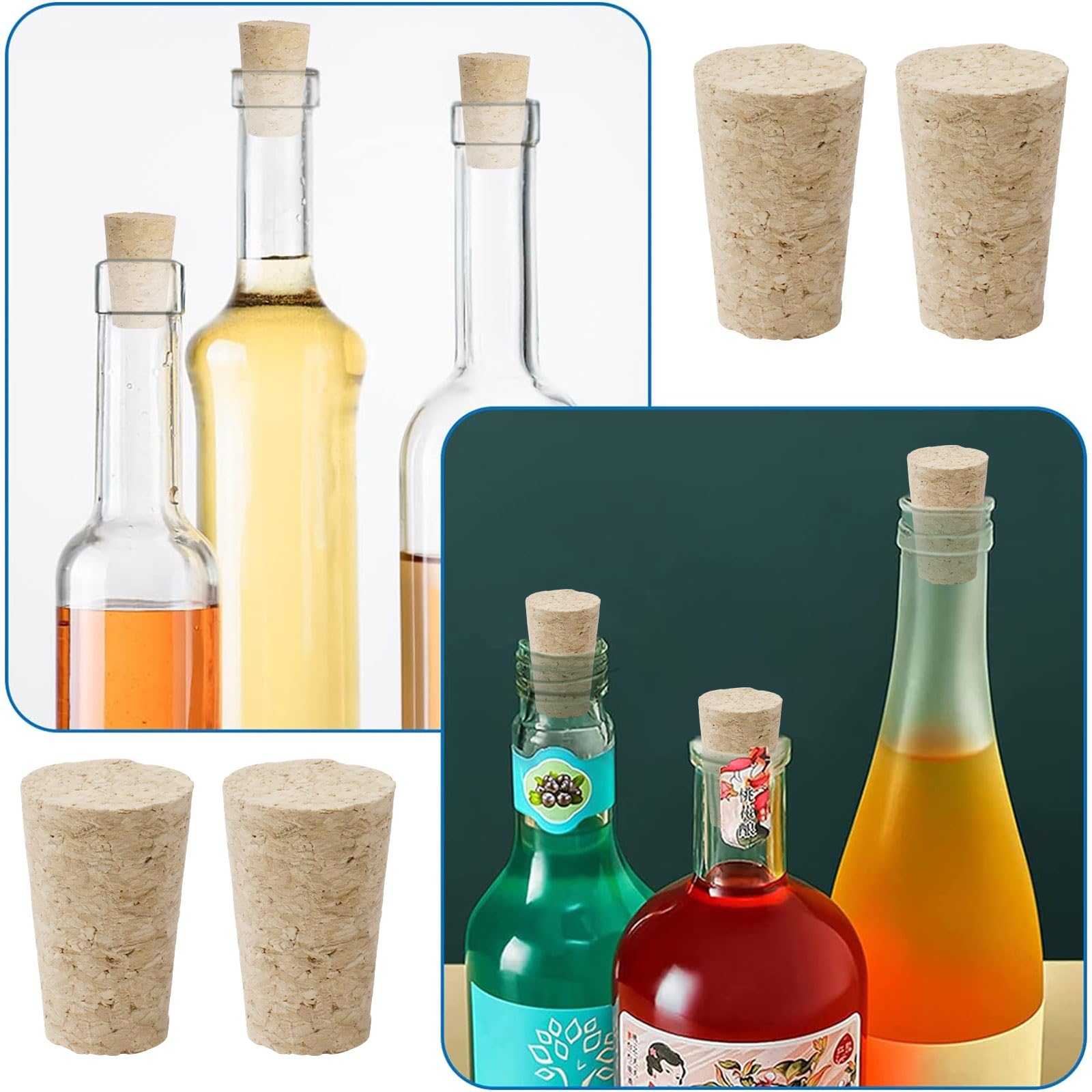 INCREWAY 24pcs Conical Wine Bottle Stopper, Tapered Cork Stoppers, Natural  Soft Wood Plugs for Wine Bottle Glass Bottle Jar : Amazon.ca: Home
