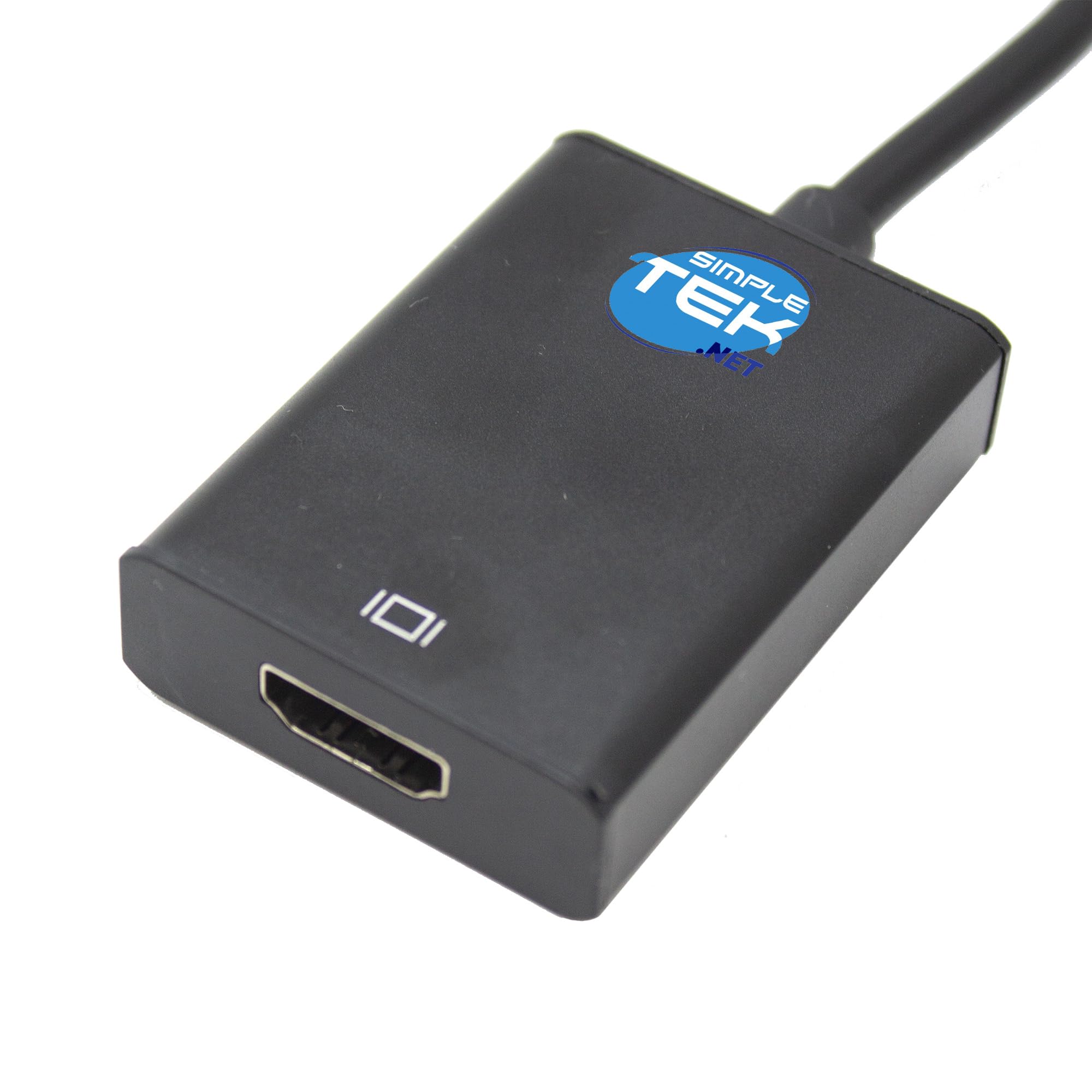 SIMPLETEK - Adattatore Audio/Video da VGA maschio a HDMI femmina, jack audio 3,5mm, alimentazione con cavo USB incluso