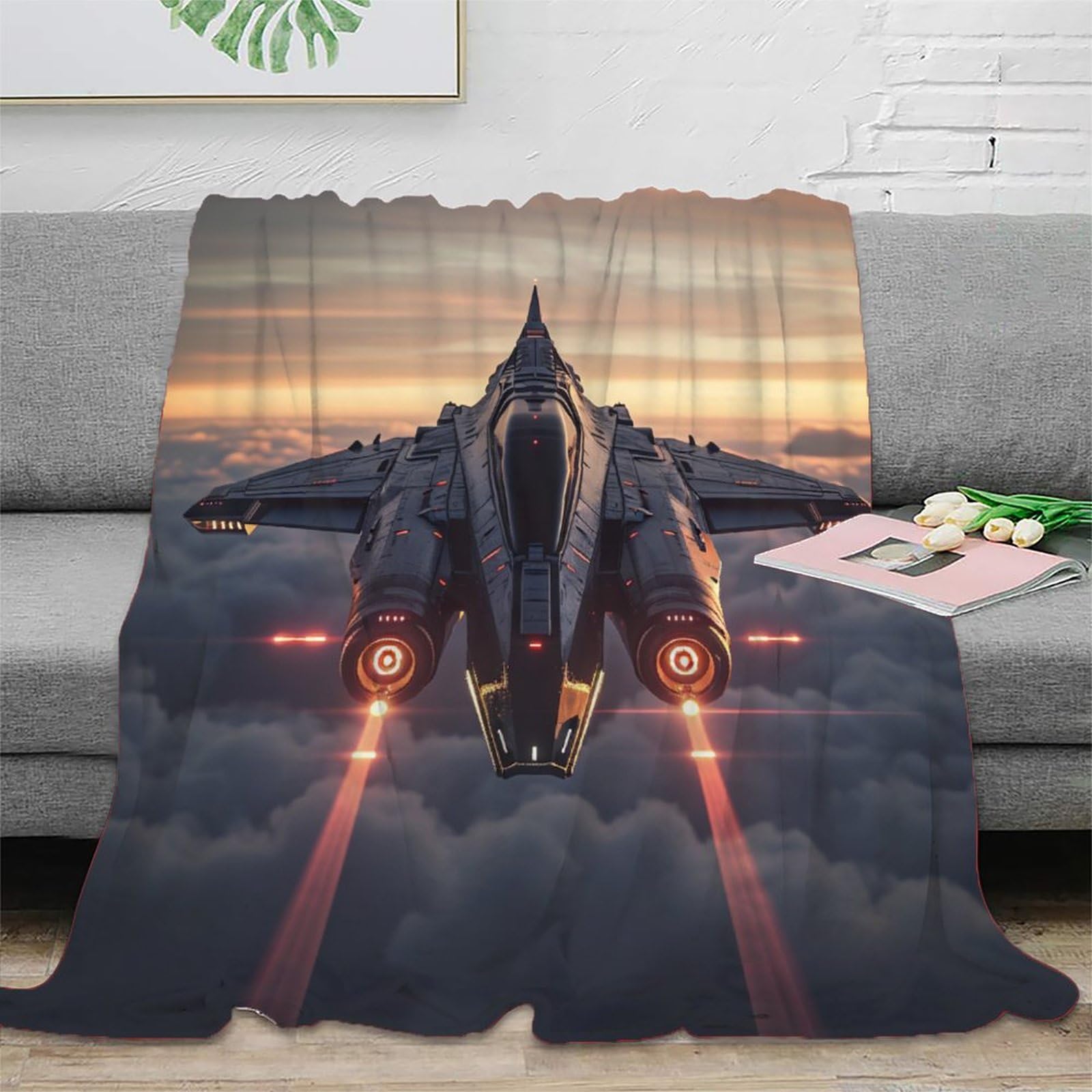 NRAOPEVVD 3D Printed Combat Helicopter Blankets Ultra-soft Super Soft Cozy Fuzzy Warm Throws with Anti-wrinkle/anti-tarnishing Lightweight for Bed And Sofa And Couch, Kids Adults 60x80inch(150x200cm)