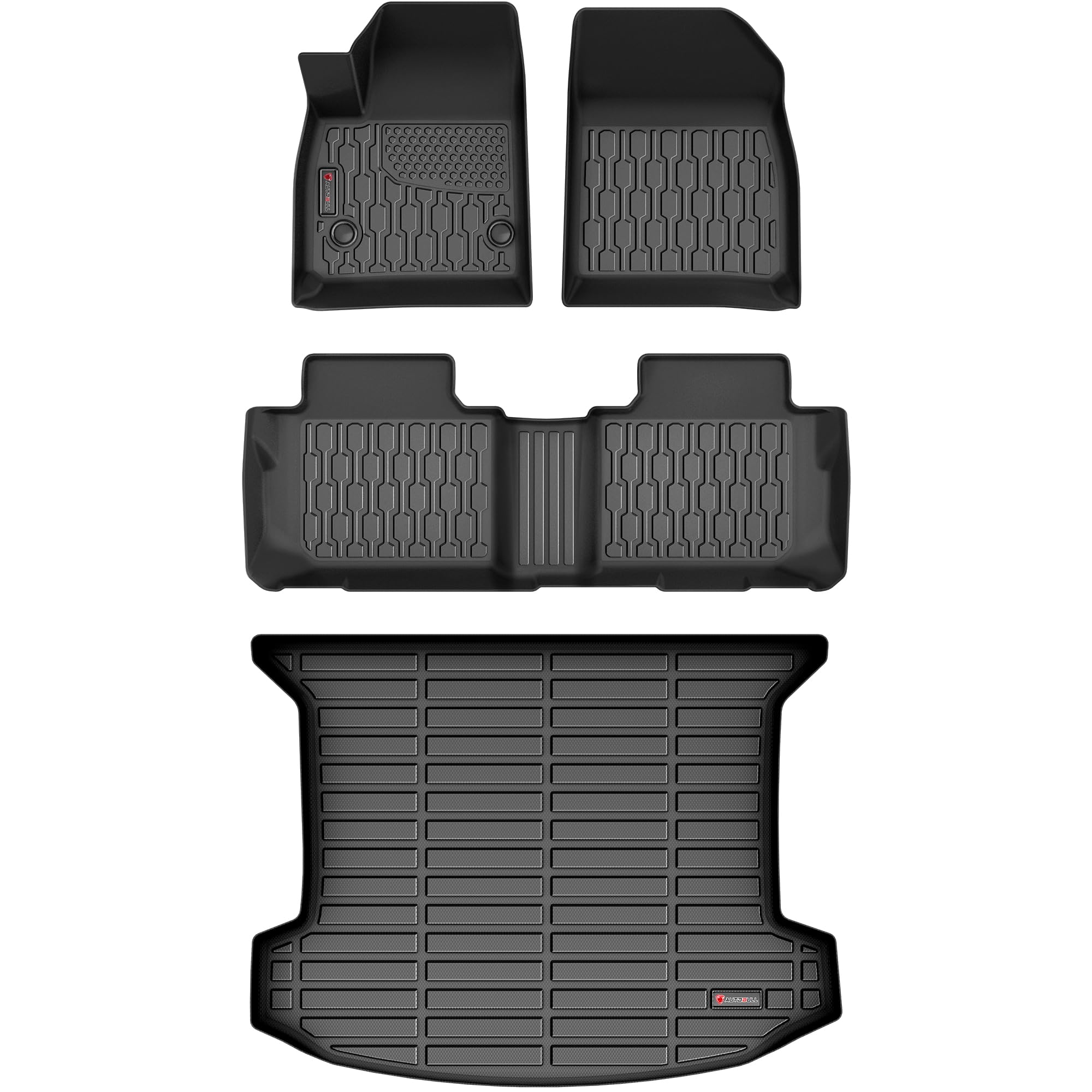 Floor Mats & Cargo Liner Compatible with 2017-2024 Cadillac XT5 Cargo Mat, Full Set All Weather Protection 1st, 2nd Row Car Liners & Trunk Mat, Black