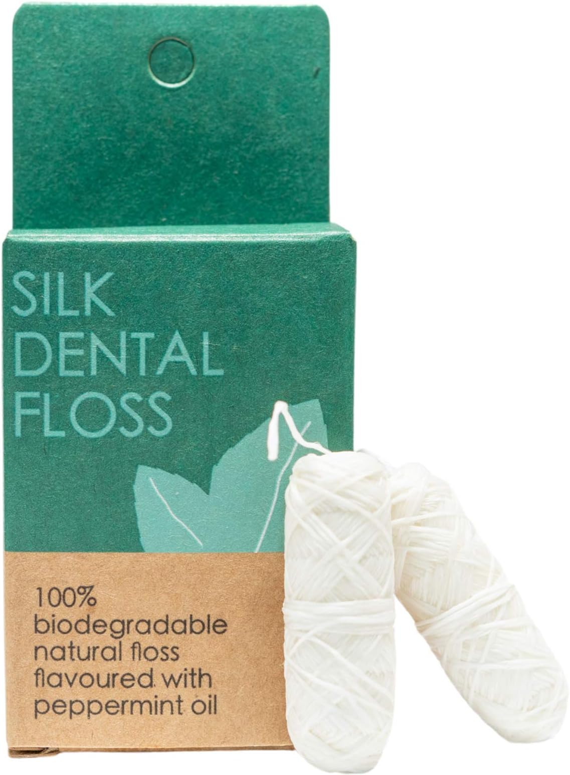 Natural Silk Floss Refills 2 X 30M ~ Eco Friendly Biodegradable Organic Zero Waste Plastic Free Natural Floss ~ Cruelty Free Peace Silk ~Candelilla Waxed Mint Flavoured