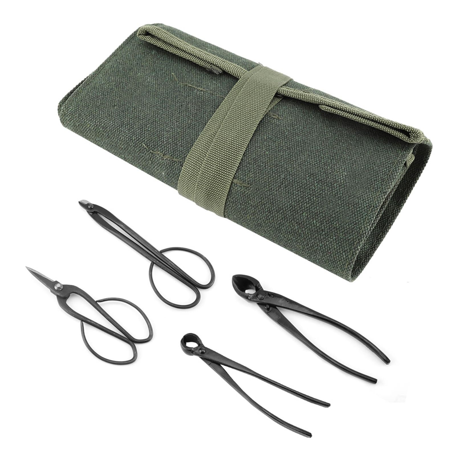 ESESE Juego de Herramientas for bonsái con Bolsa de Lona, ​​5 Tijeras de podar de Acero al Carbono, Tijeras de Recorte, Herramientas for bonsái, Kit Completo for el Cuidado y Mantenimiento