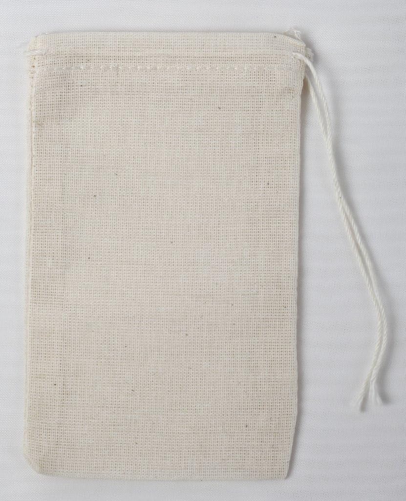 Natural Cotton Muslin Drawstring Bags 3x5 Inches (7x12 Cm