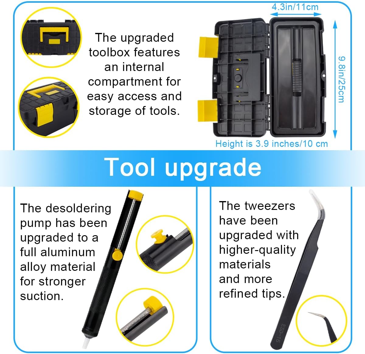 Soldering Iron Kit, 80W Soldering Gun, 12-in-1 Adjustable Temperature 180-500°C Welding Tool Kit with Solde Iron Tips, Wire, Desoldering Pump & Storage Case for DIY Electronics and Metal Repair