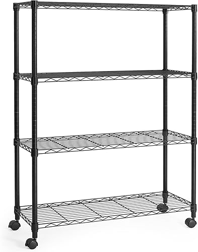 Miniatura 17 de CAPHAUS - Estantería de alambre ajustable de 3/4/5 niveles, estante de almacenamiento de acero, estante de rack, organizador de almacenamiento para