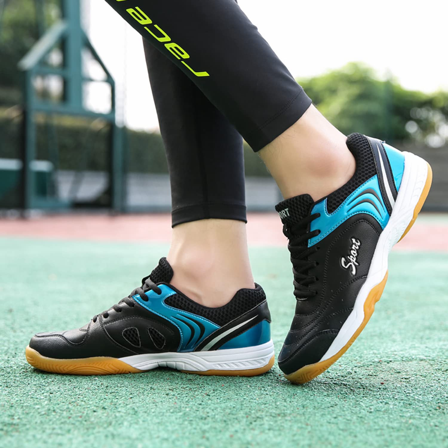 Zapatos de bádminton Unisex para Adultos, Zapatos de bádminton para Interiores de Goma de Goma Que no Dejan Marcas para Hombres y Mujeres