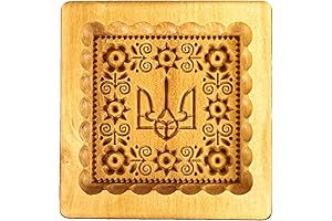 Wooden Cookie Mold Emblem Ukraine Chamomiles Springerle Gingerbread Baking Mold
